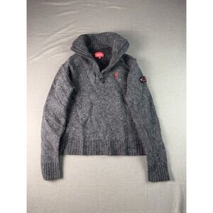 Liverpool FC Men Gray Wool Quarter Zip Sweater Large LFC Lambswool Pullover